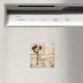 Liebe Vintager Dokumente mit Blume (2) Magnet (In Situ (Geschirrspüler))