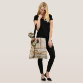 Liebe Vintager Dokumente mit Blume (2) Tasche (Am Model)
