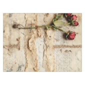 Liebe Vintager Dokumente mit Blume (2) Tischdecke (Vorderseite (Horizontal))