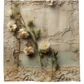Liebe Vintager Dokumente mit Blume (3) Duschvorhang (Vorderseite)
