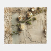 Liebe Vintager Dokumente mit Blume (3) Fleecedecke (Vorderseite (Horizontal))