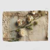 Liebe Vintager Dokumente mit Blume (3) Golfhandtuch (Horizontal)