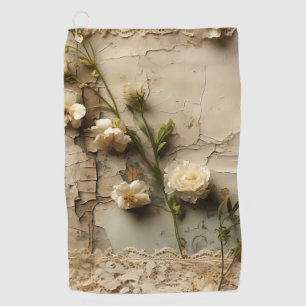 Liebe Vintager Dokumente mit Blume (3) Golfhandtuch