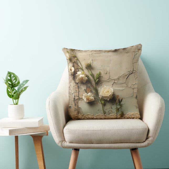 Liebe Vintager Dokumente mit Blume (3) Kissen (Stuhl )