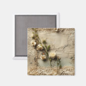 Liebe Vintager Dokumente mit Blume (3) Magnet (Vorderseite/Rückseite)