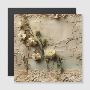 Liebe Vintager Dokumente mit Blume (3) Magnetkarte