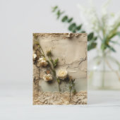 Liebe Vintager Dokumente mit Blume (3) Postkarte (Stehend Vorderseite)