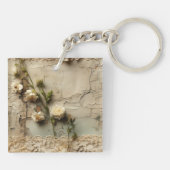 Liebe Vintager Dokumente mit Blume (3) Schlüsselanhänger (Rückseite)
