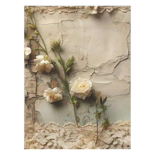 Liebe Vintager Dokumente mit Blume (3) Tischdecke (Vorderseite)