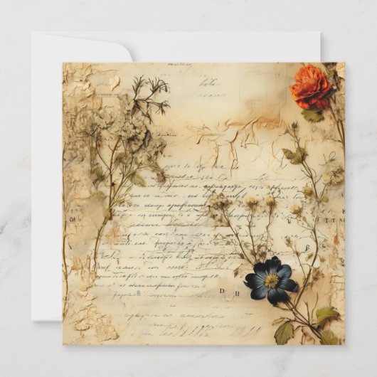 Liebe Vintager Dokumente mit Blume (5) (Vorderseite)