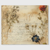 Liebe Vintager Dokumente mit Blume (5) Geschenkpapier (Flach)
