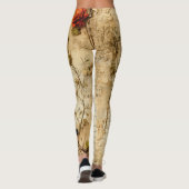 Liebe Vintager Dokumente mit Blume (5) Leggings (Rückseite)