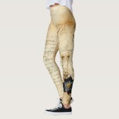 Liebe Vintager Dokumente mit Blume (5) Leggings (Links)