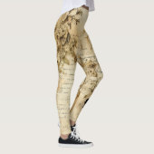 Liebe Vintager Dokumente mit Blume (5) Leggings (Rechts)