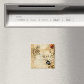 Liebe Vintager Dokumente mit Blume (5) Magnet (In Situ (Geschirrspüler))
