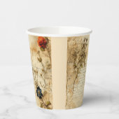 Liebe Vintager Dokumente mit Blume (5) Pappbecher (Links)