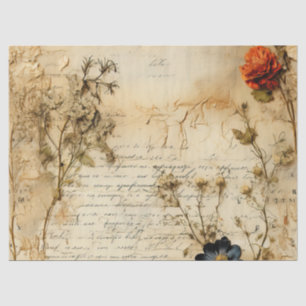 Liebe Vintager Dokumente mit Blume (5) Seidenpapier