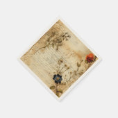 Liebe Vintager Dokumente mit Blume (5) Serviette (Ecke)