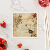 Liebe Vintager Dokumente mit Blume (5) Serviette (Beispiel)