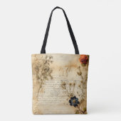 Liebe Vintager Dokumente mit Blume (5) Tasche (Rückseite)