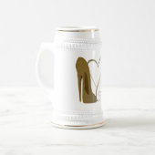 Liebe-Vintager Stilett-Schuh und Herzen Bierglas (Vorderseite Links)
