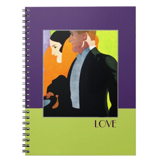 Liebe. Vintages Art Deco Design-Geschenk Notizblock (Vorderseite)
