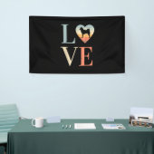 Liebe Vintages sibirisches Husky-Geschenk | Valent Banner (Messeveranstaltung)