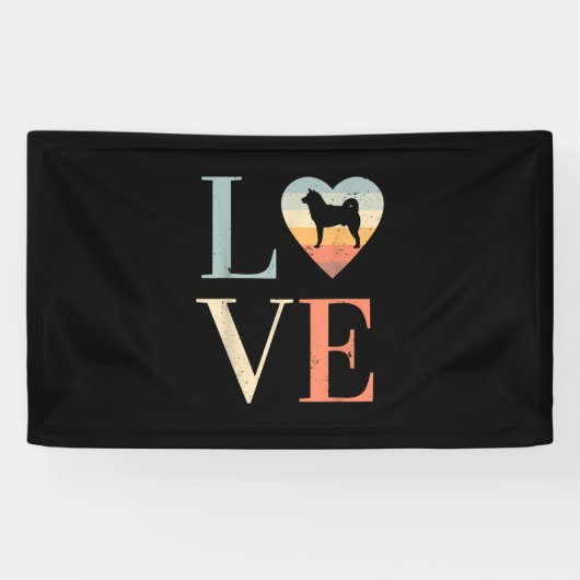 Liebe Vintages sibirisches Husky-Geschenk | Valent Banner (Horizontal)