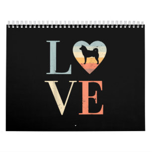 Liebe Vintages sibirisches Husky-Geschenk   Valent Kalender