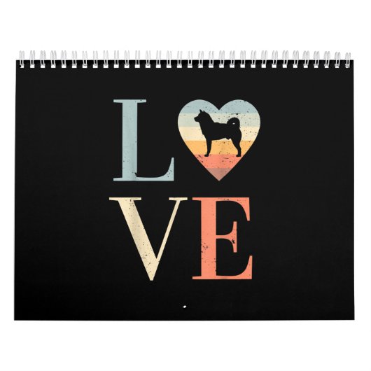 Liebe Vintages sibirisches Husky-Geschenk | Valent Kalender (Titelbild)