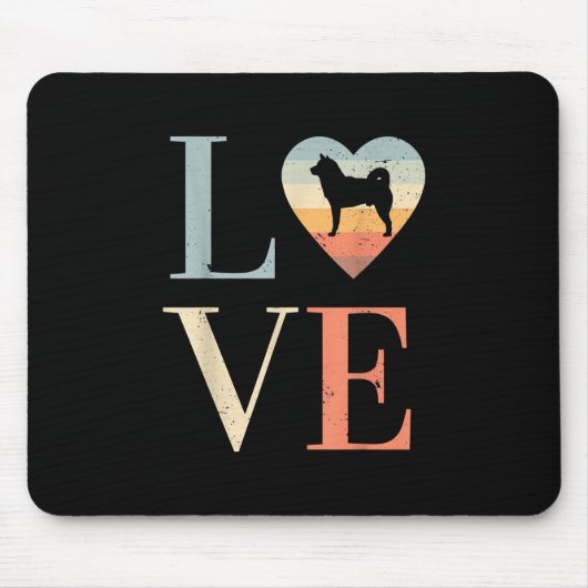 Liebe Vintages sibirisches Husky-Geschenk | Valent Mousepad (Vorne)