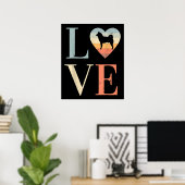 Liebe Vintages sibirisches Husky-Geschenk | Valent Poster (Heimbüro)