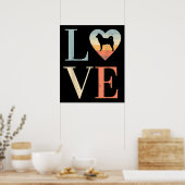 Liebe Vintages sibirisches Husky-Geschenk | Valent Poster (Küche)