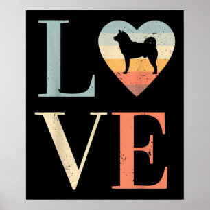 Liebe Vintages sibirisches Husky-Geschenk   Valent Poster