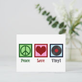 Liebe Vinyl Platten Postkarte (Stehend Vorderseite)