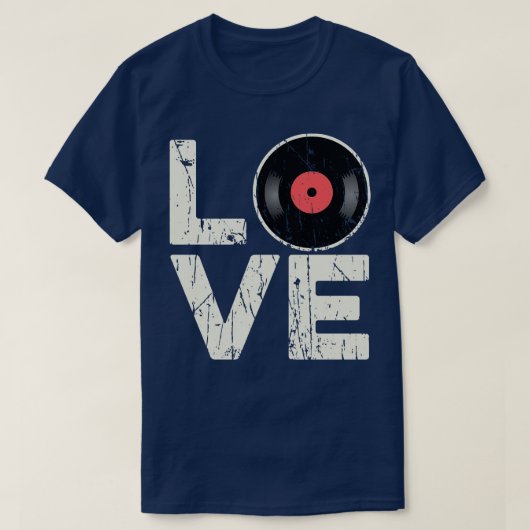Liebe Vinyl Platten T-Shirt (Design vorne)