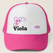 Liebe Viola Pink Lila Schmetterlingsherz Truckerkappe (Vorderseite)