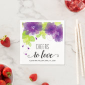 Liebe, violette Blumen, Blumenhochzeit Serviette (Beispiel)