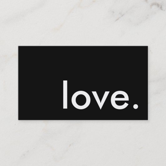Liebe. Visitenkarte (Vorderseite)