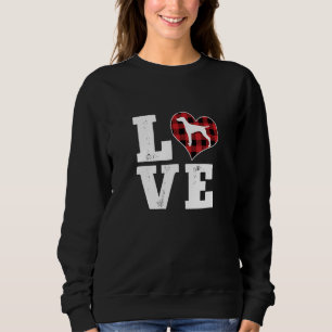 Liebe Vizsla-Hundefan Geschenke Buffalo Plaid Hund Sweatshirt
