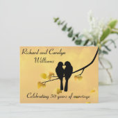 Liebe Vögel 50 Jahre Einladung (Stehend Vorderseite)