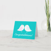 Liebe-Vögel auf aquamarinen Karte (Vorderseite)