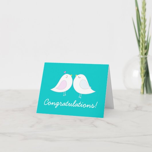 Liebe-Vögel auf aquamarinen Karte (Vorderseite)