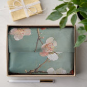 Liebe Vögel auf einem rosa, blühenden Branchentref Seidenpapier (Geschenk)