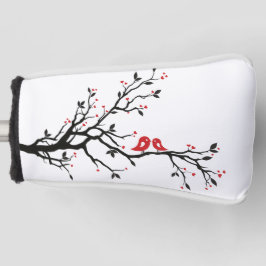 Liebe Vögel auf Zweig - Romantische Kunst des Rote Golf Headcover