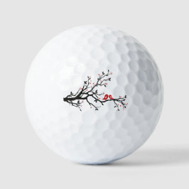 Liebe Vögel auf Zweig - Romantische Kunst des Rote Golfball