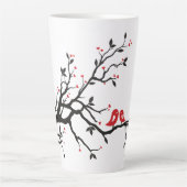 Liebe Vögel auf Zweig - Romantische Kunst des Rote Milchtasse (Vorderseite)
