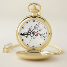 Liebe Vögel auf Zweig - Romantische Kunst des Rote