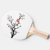 Liebe Vögel auf Zweig - Romantische Kunst des Rote Tischtennis Schläger (Seitenansicht)