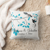 Liebe-Vögel blau Kissen (Decke)